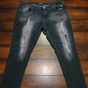 Thrill plus size jeans distressed